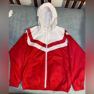 Forever 21 Red and White Windbreaker